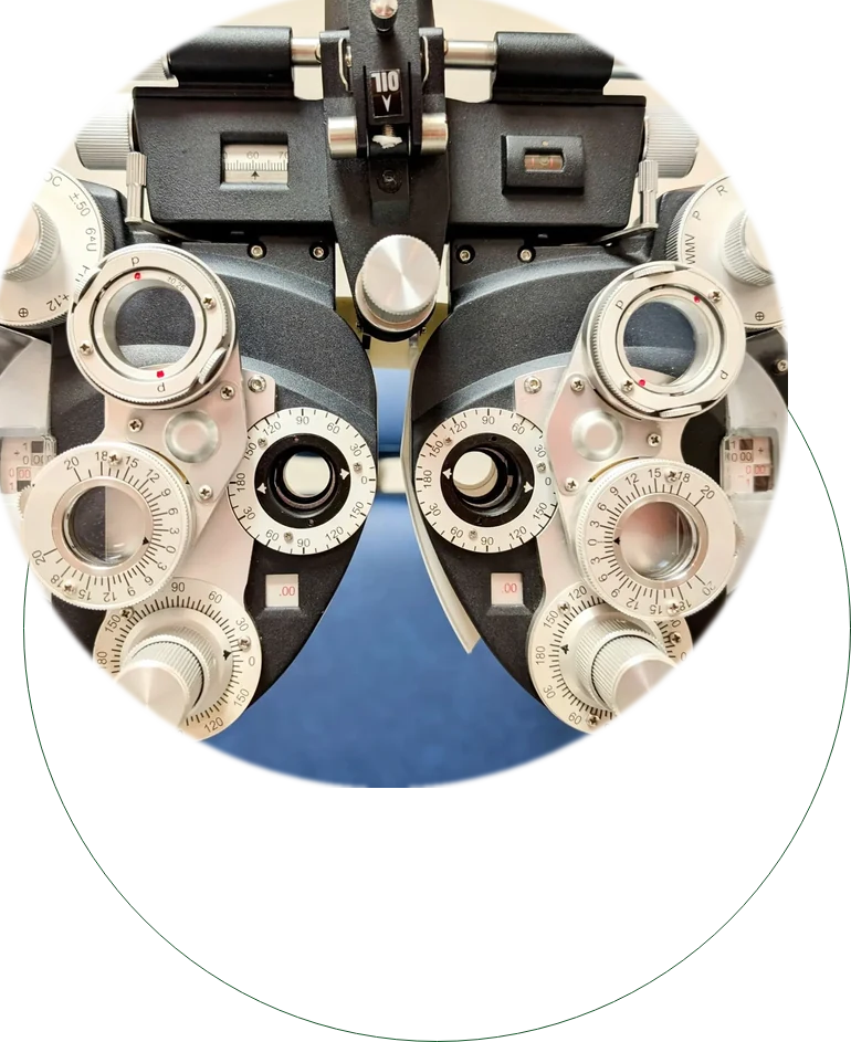 Phoropter used for comprehensive eye exams at Focal Point Vision in Fairhope AL